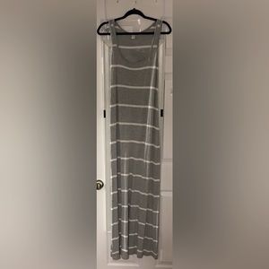 Old Navy, Grey with White Stripes, Dress, Size L